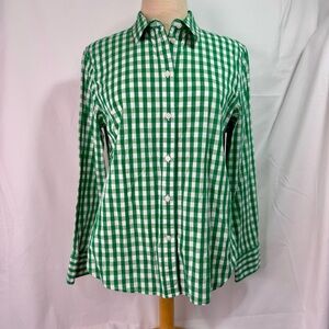 J Crew Women’s Green Gingham Check Shirt